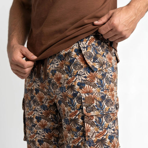Bermuda cargo imprimé floral pour homme BACK TO LEGEND