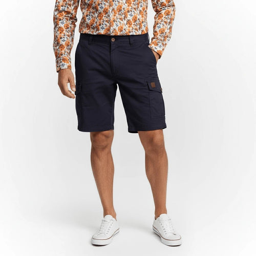 Bermuda coupe cargo bleu marine pour homme BACK TO LEGEND