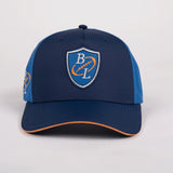 Casquette signature BACK to LEGEND au design bicolore bleu (vue de face)
