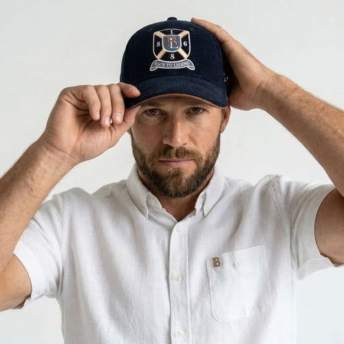 Casquette bleu marine en velours BACK TO LEGEND