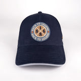 Casquette bleue en twill de coton BACK TO LEGEND (vue de la face avant)