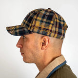 Casquette en feutrine à carreaux marine BACK to LEGEND (vue de profil gauche)