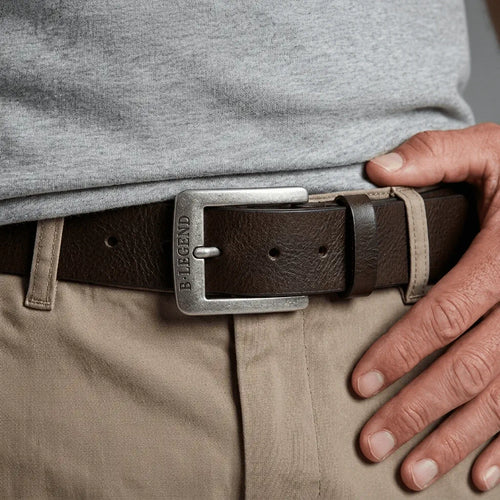 Ceinture homme marron en cuir & boucle métal - Blacks Legend