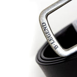 Ceinture homme noire en cuir Blacks Legend (zoom boucle métaliique)