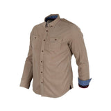 Chemise beige à manches longues en velours côtelé