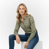 Chemise femme kaki à fleurs (manches longues) Blacks Legend