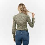 Chemise femme kaki à fleurs (manches longues) Blacks Legend