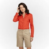Chemise femme orange à manches longues en lin et coton Blacks Legend