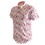 Chemise blanche imprimé fleuri multicolore (vue de profil)