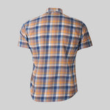 Chemise manches courtes à carreaux orange corail Blacks Legend (Vue de dos)