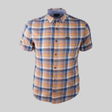 Chemise manches courtes à carreaux orange corail Blacks Legend