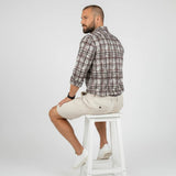 Chemise homme beige à carreaux fantaisie (manches longues) Blacks Legend