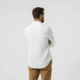 Chemise Homme à manches longues blanche en lin BACK to LEGEND (vue de dos)