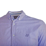 Chemise manches longues bleu marine à rayures Blacks Legend (Zoom poitrine et col)