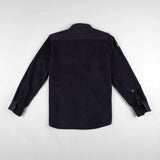 Chemise BACK TO LEGEND à manches longues bleu marine en velours (vêtement à plat de dos)
