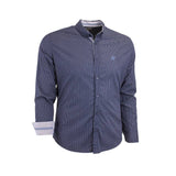 Chemise à manches longues bleu marine imprimé géométrique Black Legend