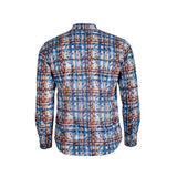 Chemise manches longues bleue à carreaux fantaisie Blacks Legend (Vue de dos)