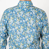 Chemise légère manches longues à motif floral bleu BACK TO LEGEND (zoom sur le motif à fleurs)