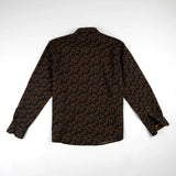 Chemise BACK TO LEGEND à manches longues noire à motif cachemire cuivre (vêtement à plat de dos)