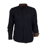 Chemise noire manches longues à pois en popline