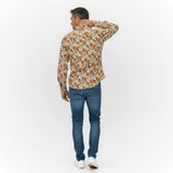 Chemise manches longues légère à motif floral orange BACK TO LEGEND (vue de dos)