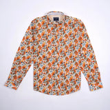 Chemise manches longues légère à motif floral orange BACK TO LEGEND (vêtement à plat de face)