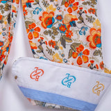 Chemise manches longues légère à motif floral orange BACK TO LEGEND (zoom revers de manche)