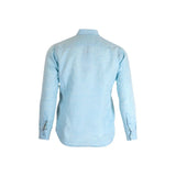 Chemise turquoise à manches longues 100% lin (vue de dos)