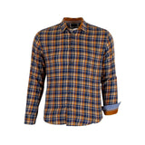 Chemise à manches longues marron en flanelle brossée (vue de face)