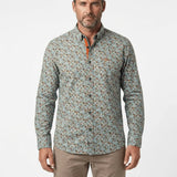 Chemise homme manches longues bleu ciel à imprimé floral BACK TO LEGEND