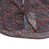 Chemise à manches longues homme bleue fleurie en popeline (bas de vêtement)
