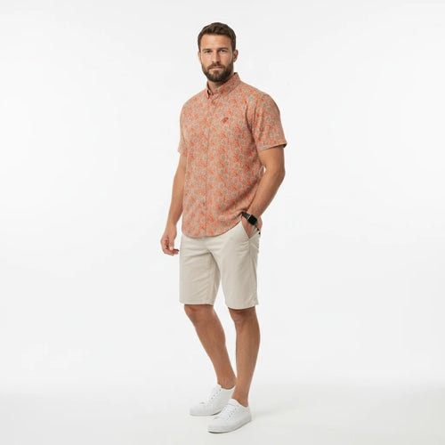 Chemise rose à motif floral pour homme BACK to LEGEND