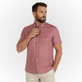 Chemise rose pâle en lin chiné pour hommes Blacks Legend