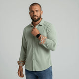 Chemise vert clair en tissu éponge pour Hommes BACK LEGEND