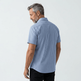 Chemisette bleue à rayures pour homme BACK to LEGEND (vue de dos)