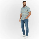 Chemisette mosaïque bleue pour Hommes BACK to LEGEND