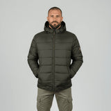Doudoune homme à capuche noire doublure camouflage BACK TO LEGEND