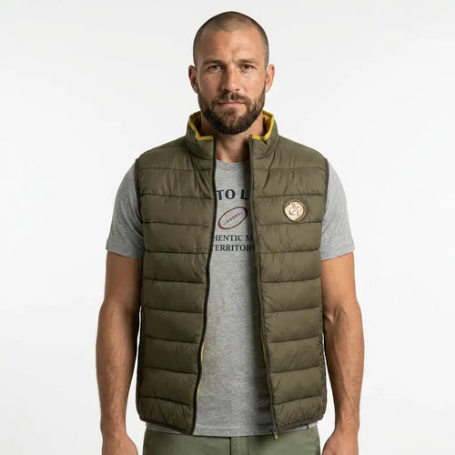Doudoune sans manches kaki pour homme BACK TO LEGEND