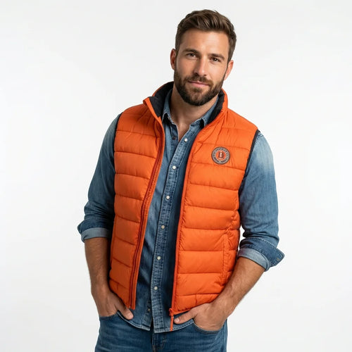 Doudoune sans manches orange BACK TO LEGEND