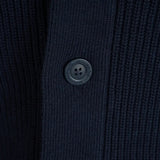 Gilet boutonné bleu marine pour homme en coton & cachemire BACK to LEGEND (zoom détail des boutons)