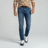 Jeans droit bleu délavé pour Hommes Blacks Legend