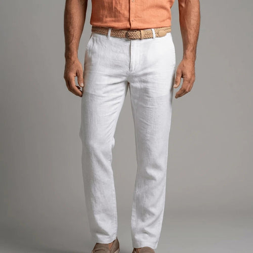 Pantalon blanc 100% lin pour homme BACK TO LEGEND
