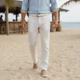 Pantalon blanc en lin pour homme coupe chino Blacks Legend