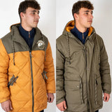 Parka réversible bicolore orange et kaki pour homme BACK to LEGEND
