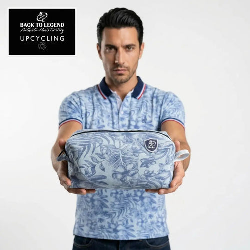 Pochette multi-usage à motif floral bleu BACK TO LEGEND