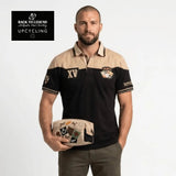 Pochette upcyclée multi-usage beige & noir Barbarians