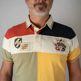 Polo Barbarians multicolore à manches courtes (zoom poitrine)