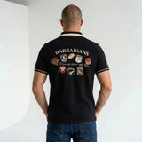 Polo Barbarians noir multi badge col contrasté BACK TO LEGEND