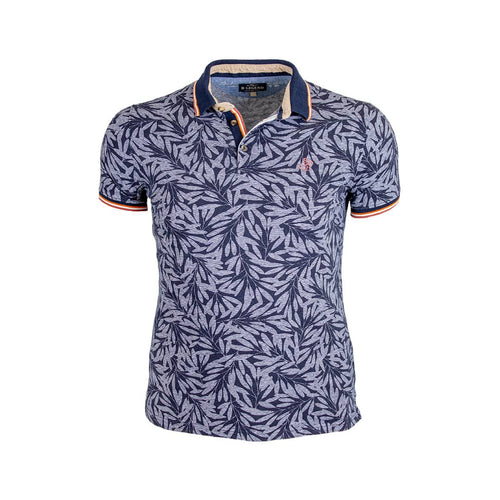 Polo bleu marine imprimé feuilles Blacks Legend
