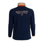 Polo manches longues bleu marine Authentic Men's Territory (vue de dos)